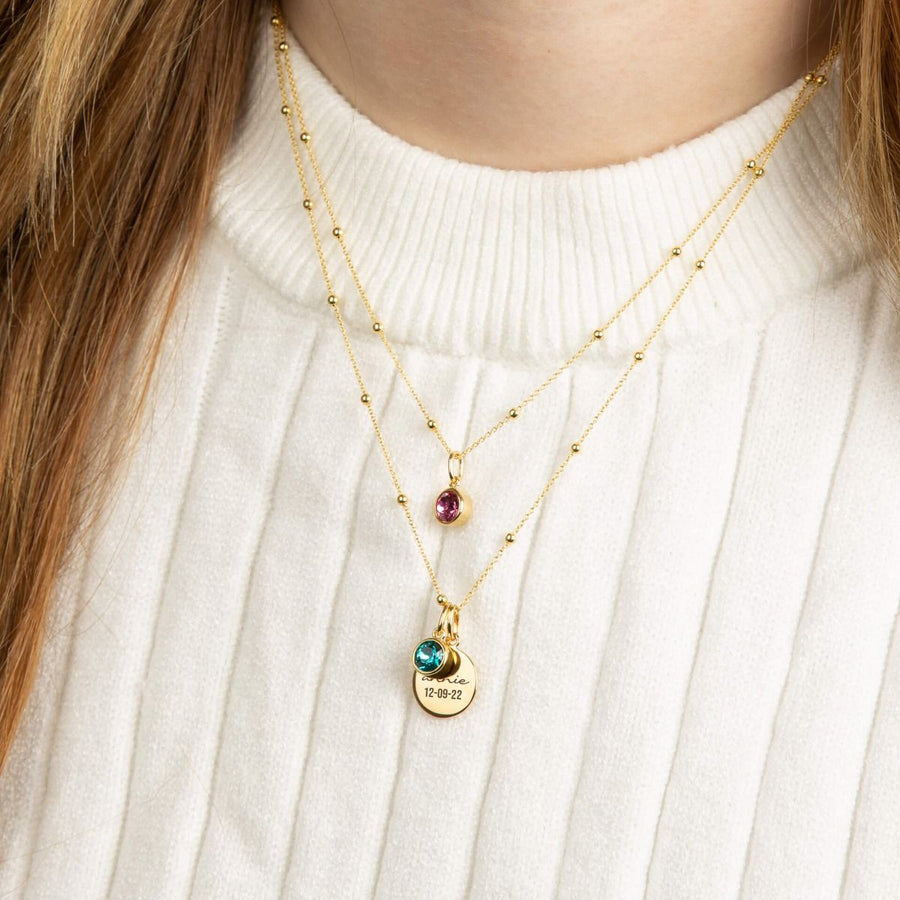 Gold Plated Fine Trace & Ball Link Chain Necklace
