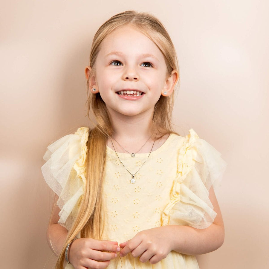 D for Diamond Mini Daisy Yellow CZ & Diamond Necklace