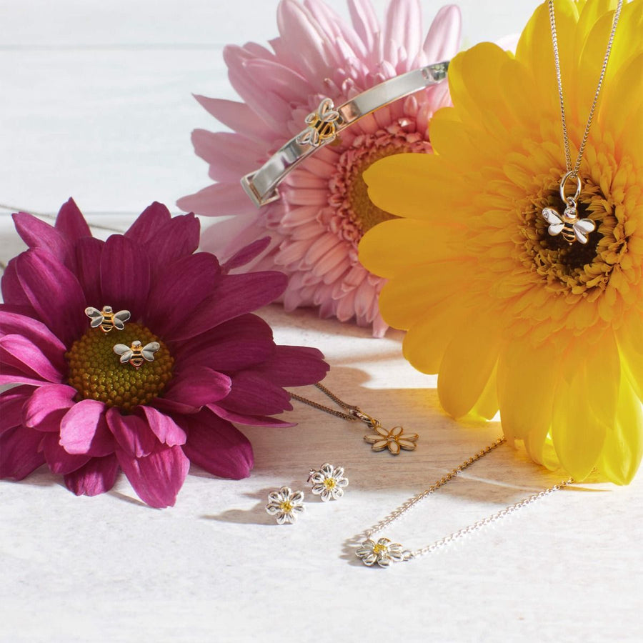 D for Diamond Mini Daisy Yellow CZ & Diamond Necklace