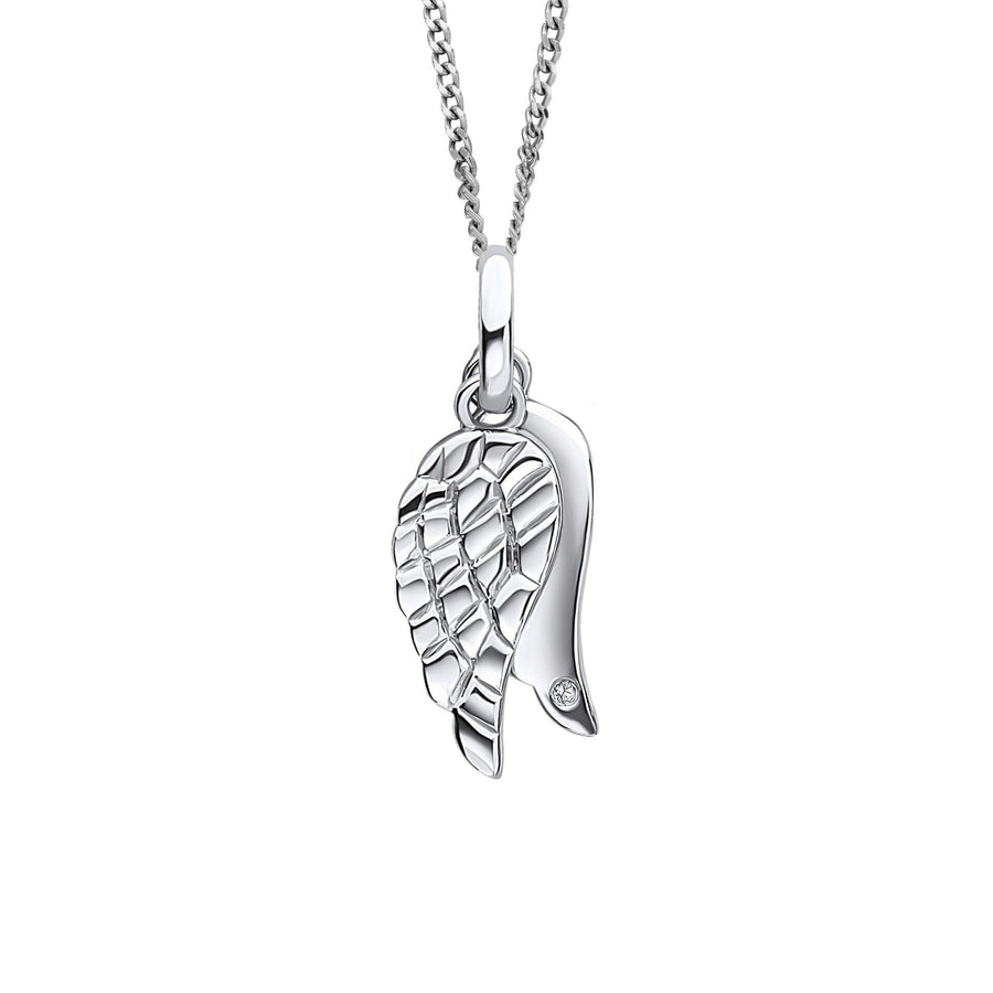 D for Diamond Double Wings Diamond Set Necklace