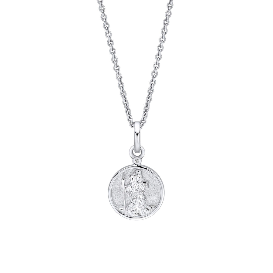 D for Diamond Mini St. Christopher Pendant & Adjustable Chain