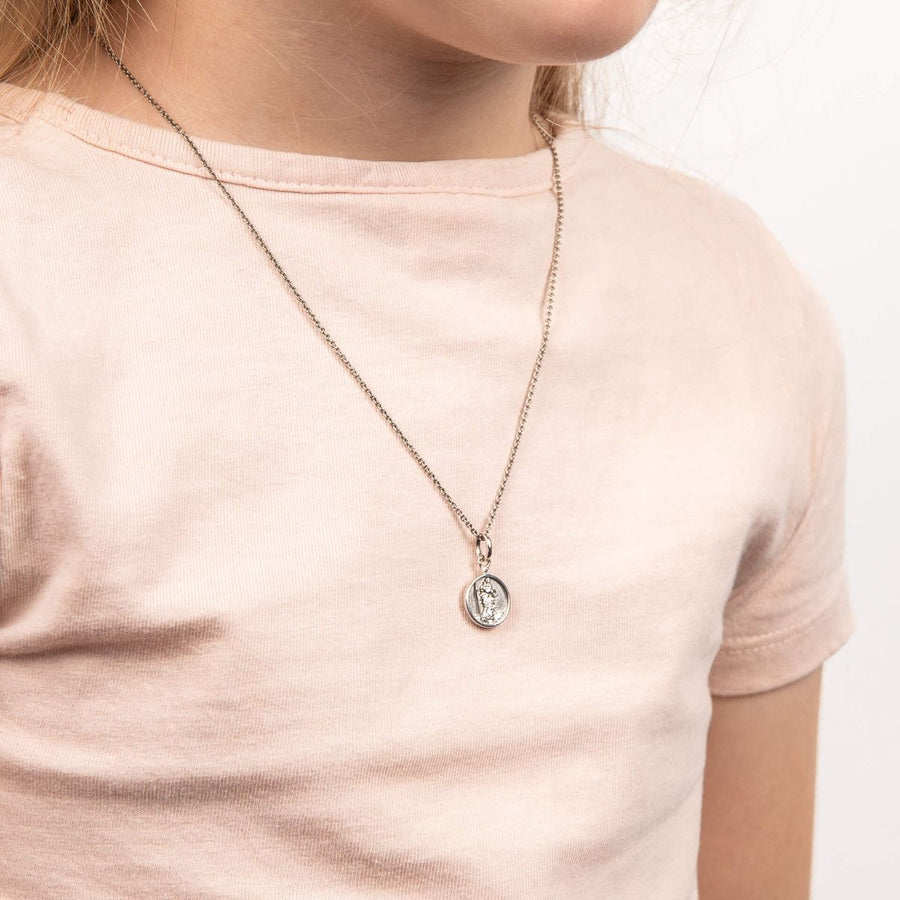 D for Diamond Mini St. Christopher Pendant & Adjustable Chain
