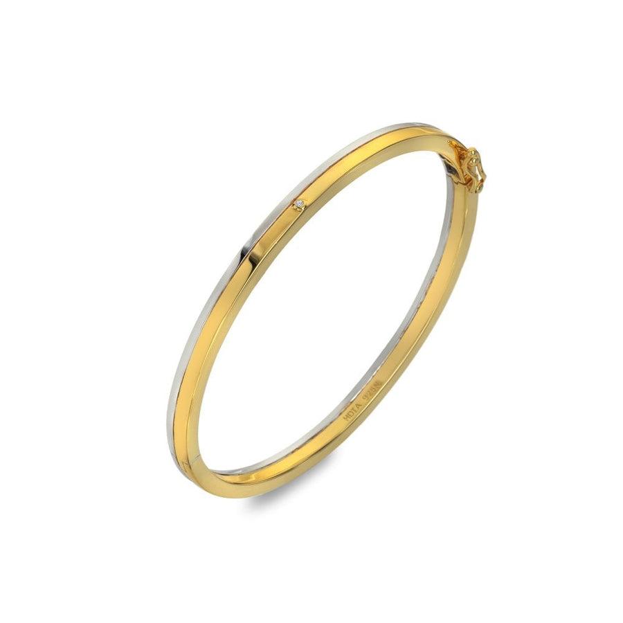 Hot Diamonds Silver and Gold Plate Hinged Bangle