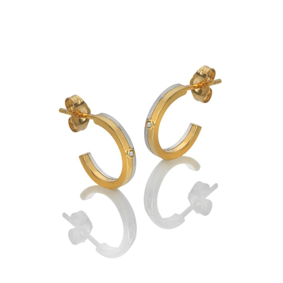 Hot Diamonds Silver and Gold Plate Hoop Earrings