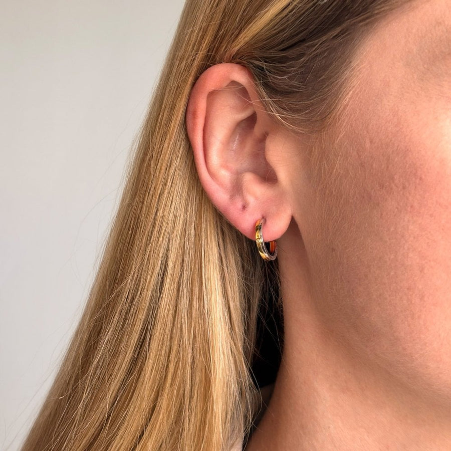 Hot Diamonds Silver and Gold Plate Hoop Earrings