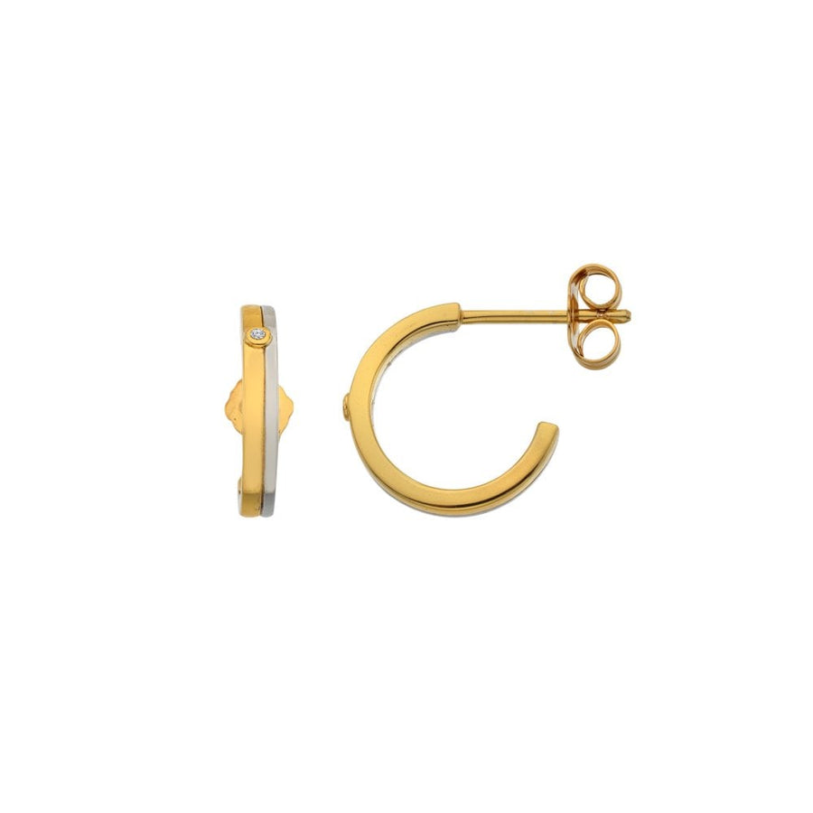 Hot Diamonds Silver and Gold Plate Hoop Earrings