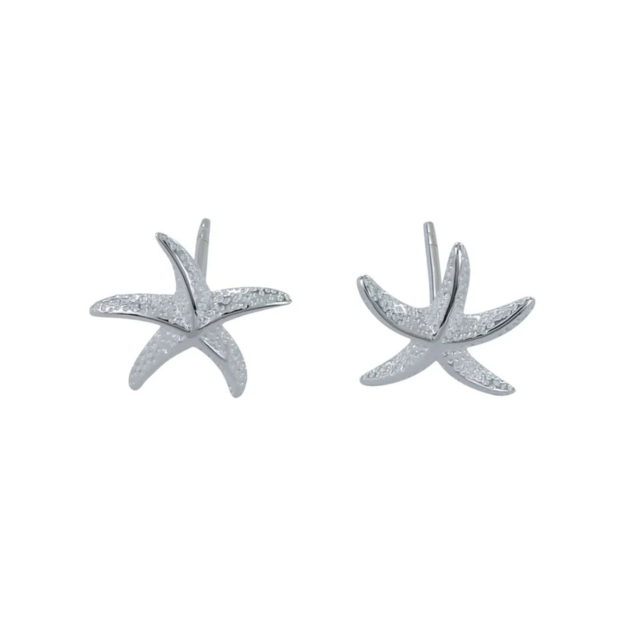 Sterling Silver 12mm Starfish Stud Earrings