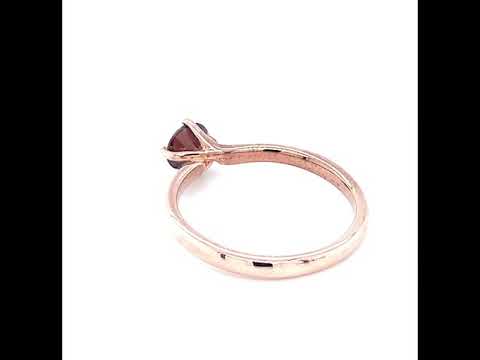 9ct Rose Fairtrade Gold 'Cognac' Zircon Solitaire Ring