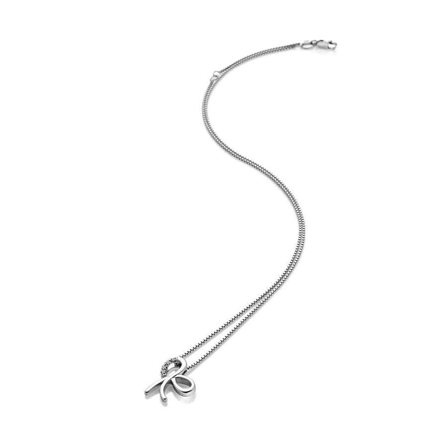 Hot Diamonds Silver 4 Diamond Set Bow Pendant & Chain