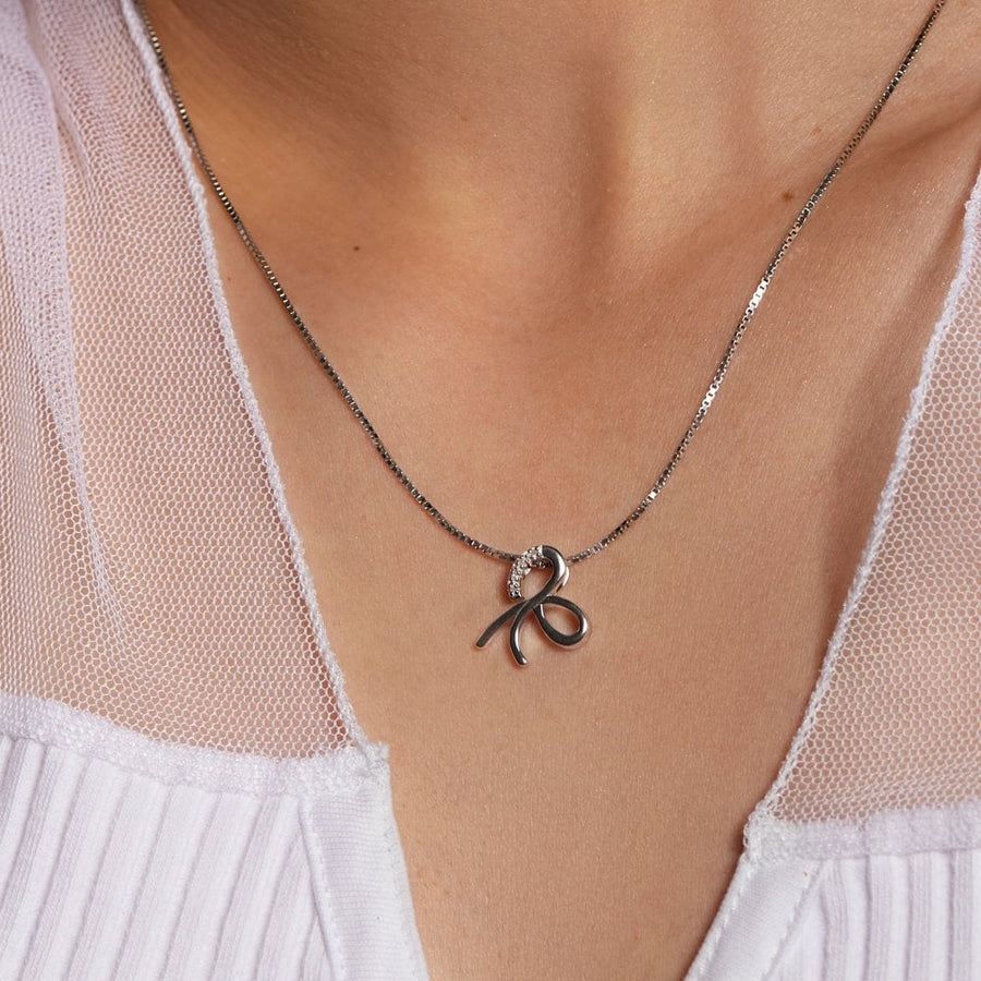 Hot Diamonds Silver 4 Diamond Set Bow Pendant & Chain
