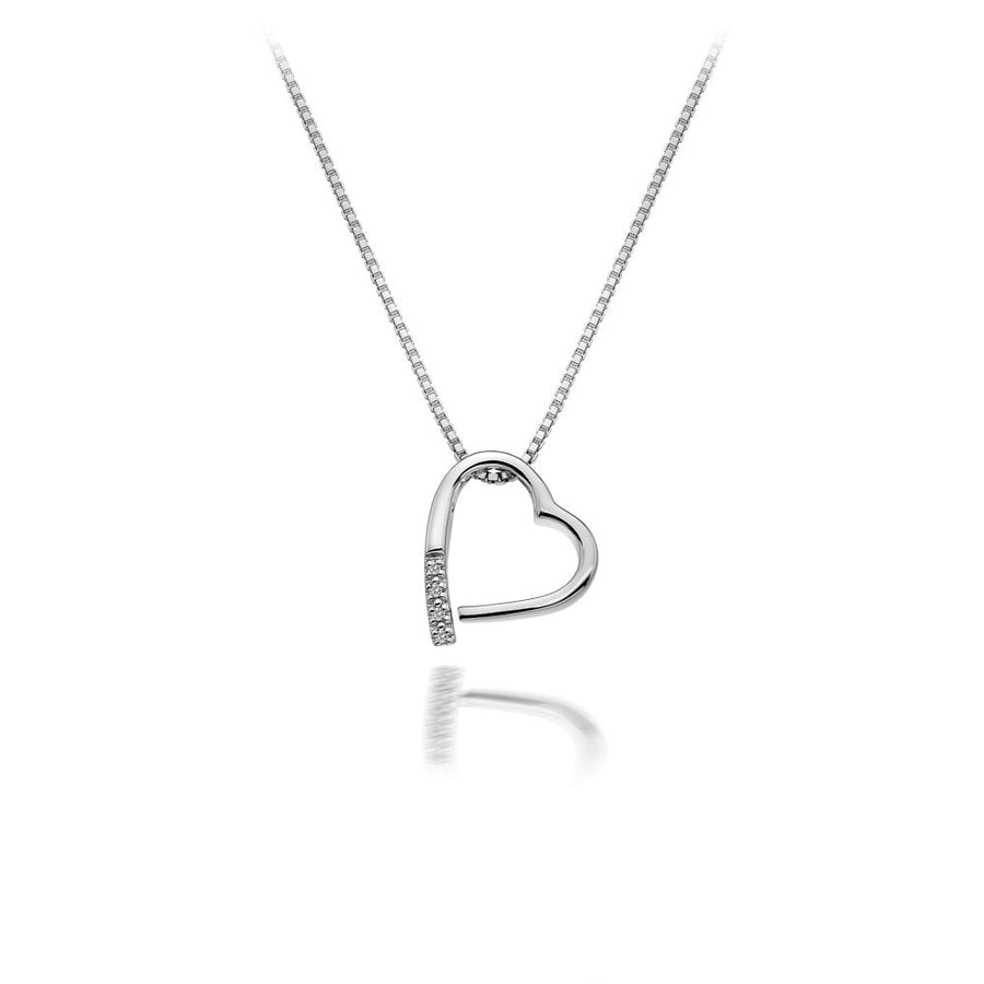 Hot Diamonds Silver Open Heart x4 Diamond Pendant & Chain