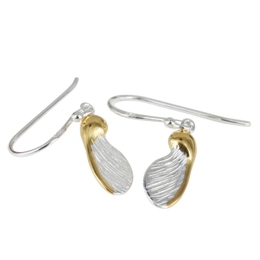 Two-Tone Detailed Sycamore Drop Earrings