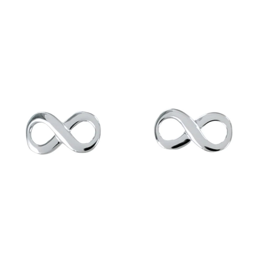Sterling Silver 11mm Infinity Stud Earrings