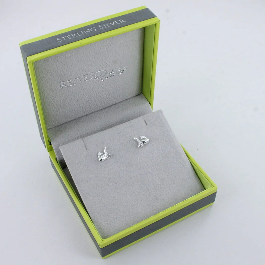 Sterling Silver Plain Tropical Fish Stud Earrings