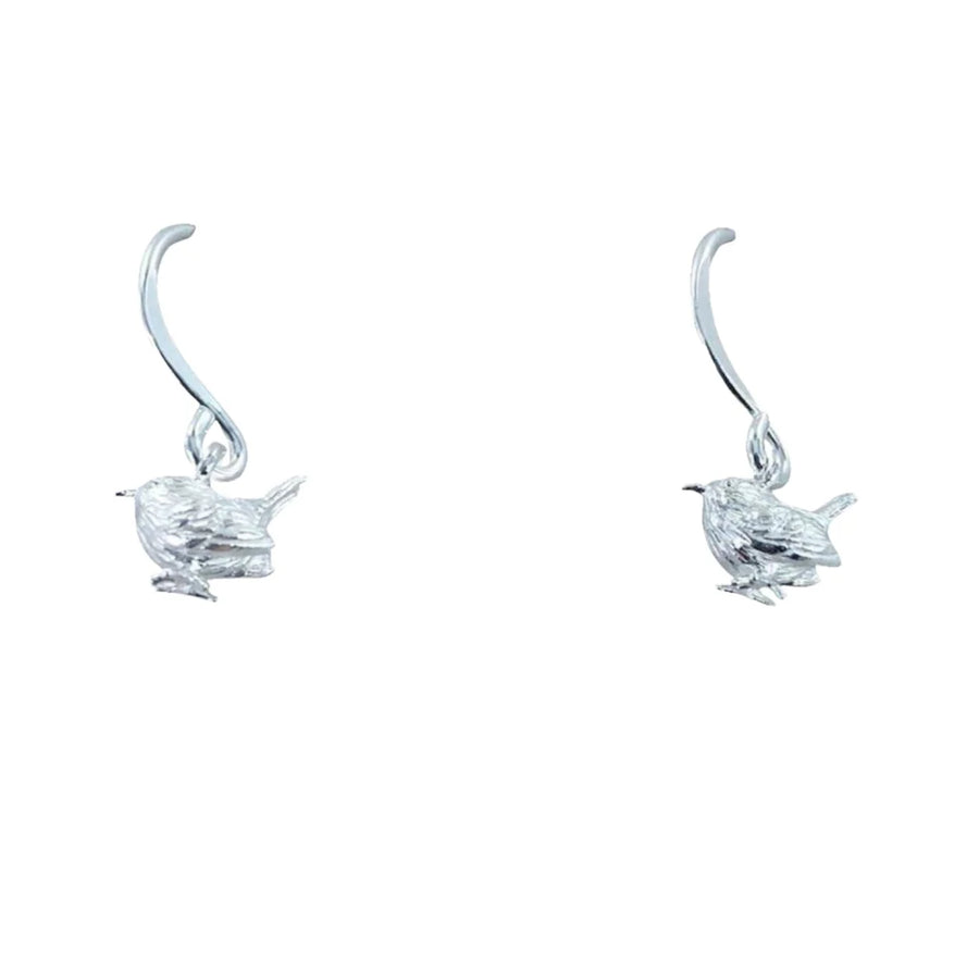 Sterling Silver Small Wren Drop Earrings