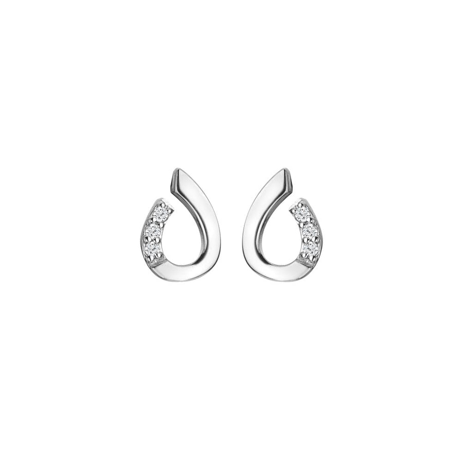 Hot Diamonds Silver 10x7mm x3 Diamond Teardrop Stud Earrings