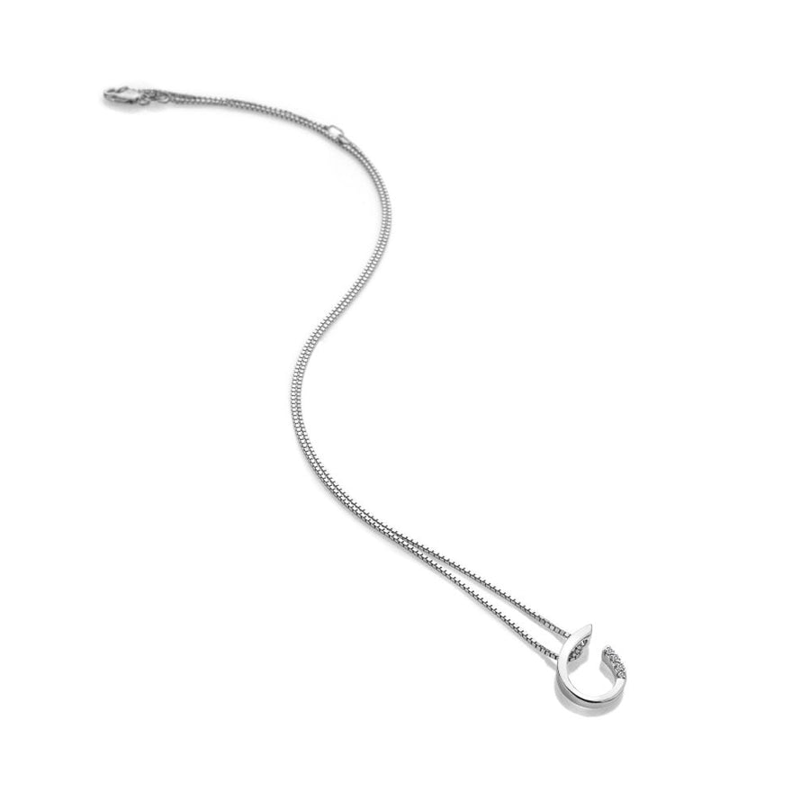 Hot Diamonds Silver Open Teardrop x4 Diamond Set Necklace