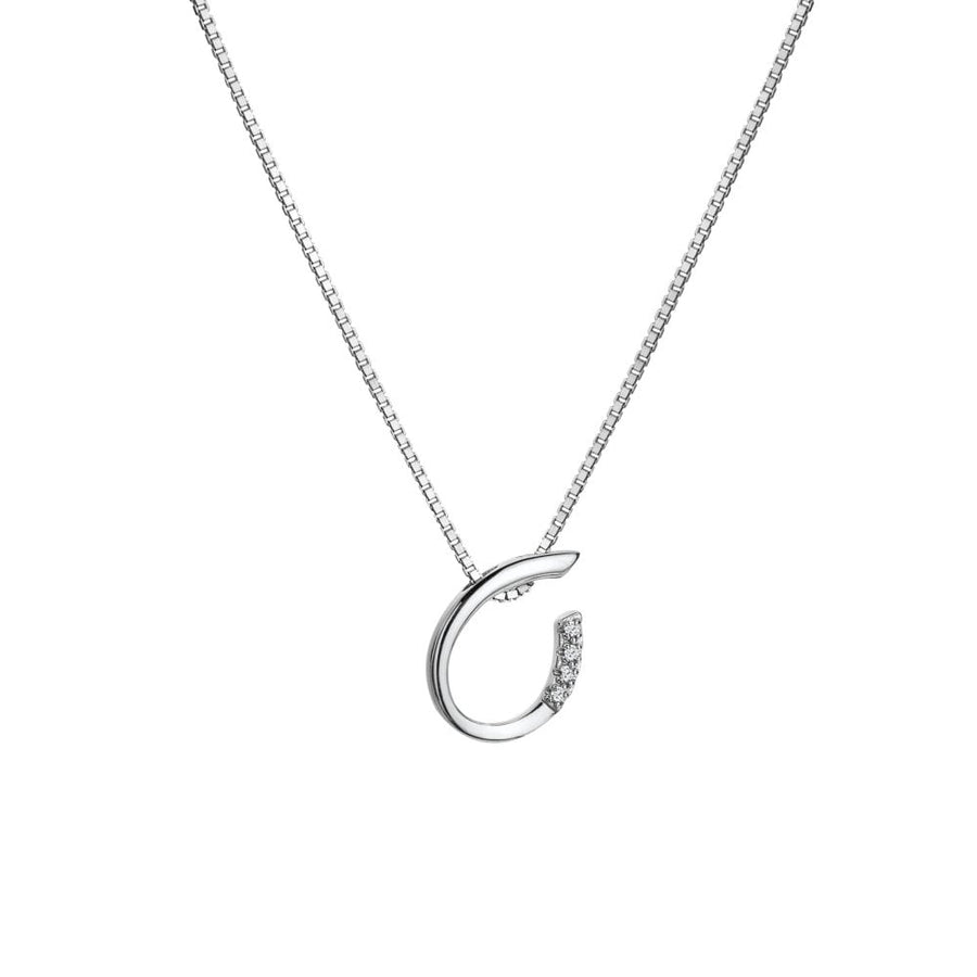 Hot Diamonds Silver Open Teardrop x4 Diamond Set Necklace