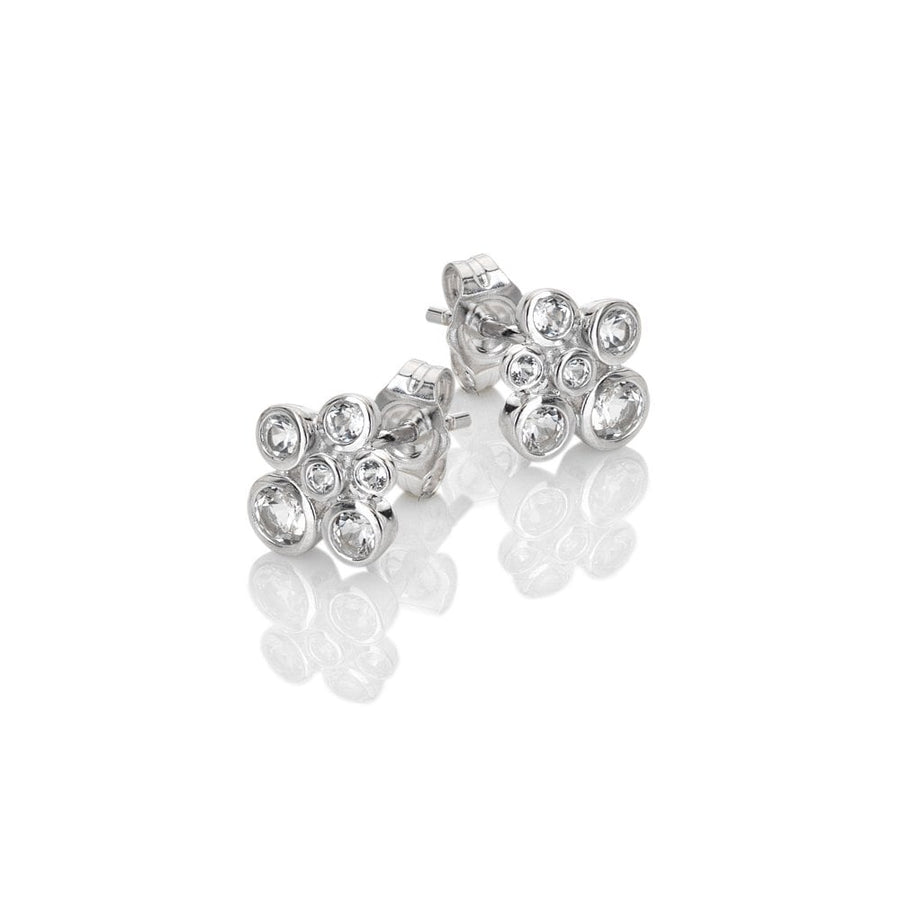 Hot Diamonds Silver White Topaz Cluster Stud Earrings