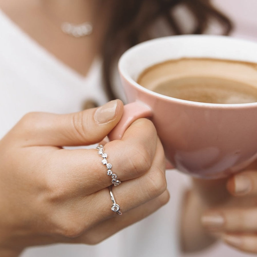 Hot Diamonds White Topaz Full Eternity Bubble Ring