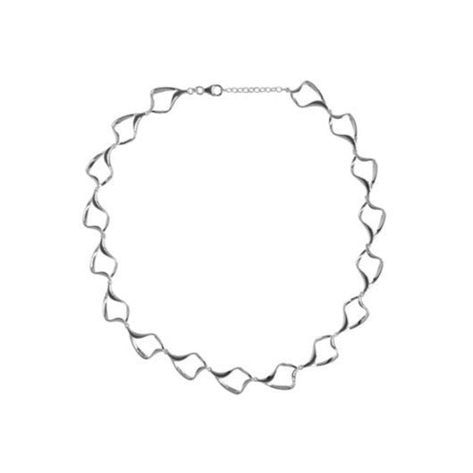 Nina Breddal Sterling Silver Open Wave Link Collar Necklace
