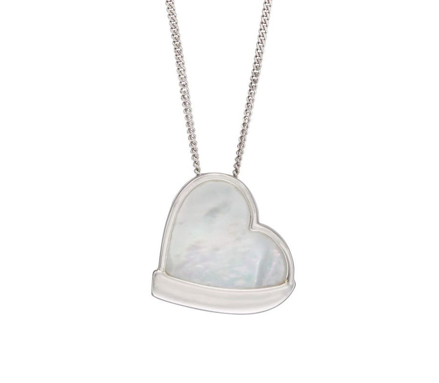 Fiorelli Sterling Silver Mother-of-Pearl Heart Necklace