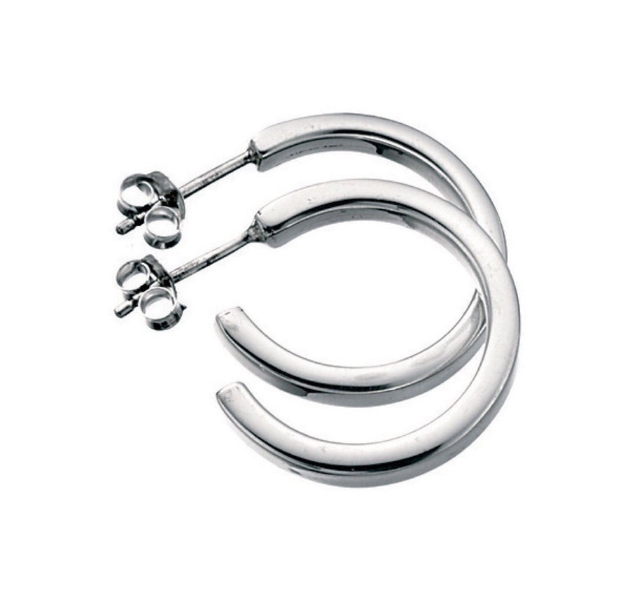 Sterling Silver Square Profile Hoop Earrings