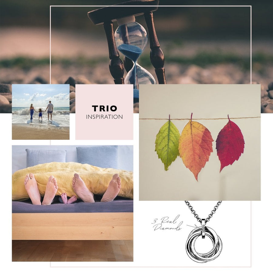 Hot Diamonds 3 Colour Trio Interlocking Teardrop Necklace