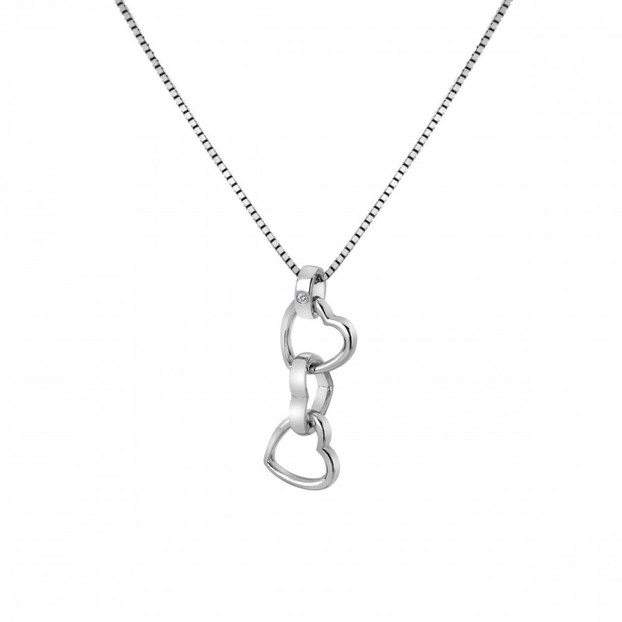 Hot Diamonds Silver Interlocking Heart Pendant & Chain