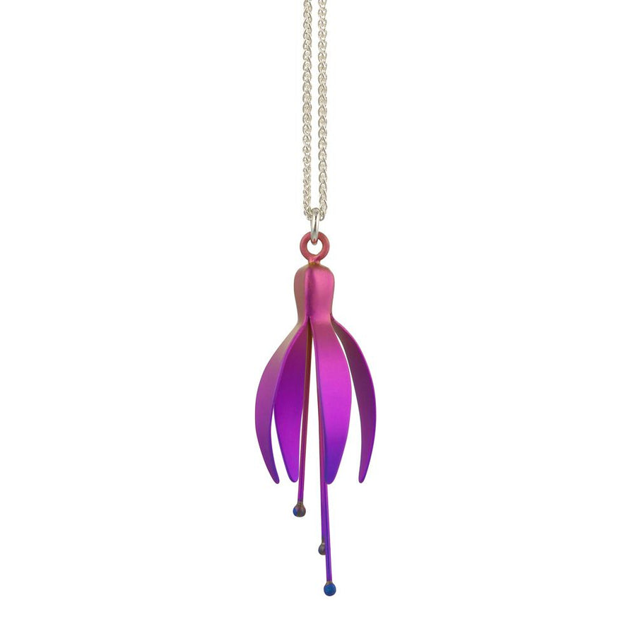 Titanium Vivid Pink Fuchsia Pendant & Chain