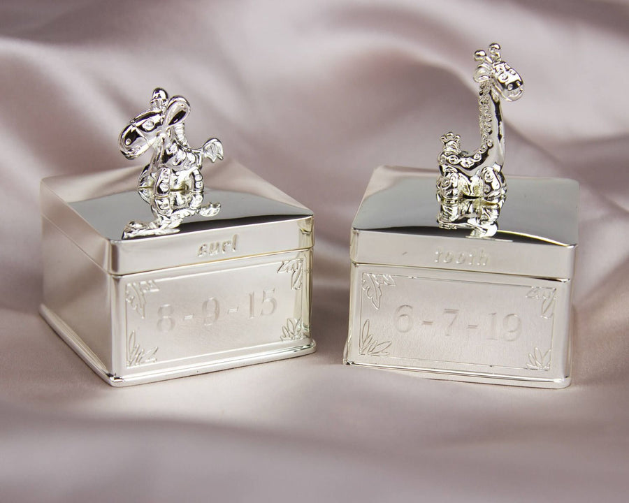D for Diamond Childs Giraffe & Zebra Tooth and Curl Boxes