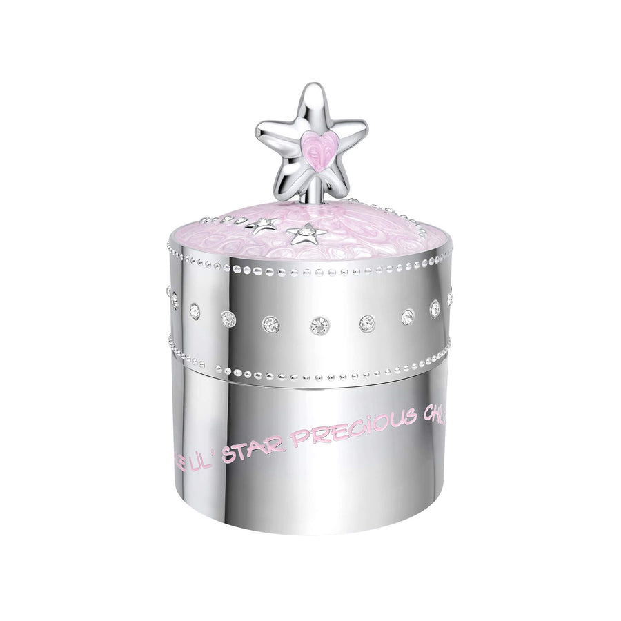 D for Diamond Childs Pink Star Music Trinket Music Box