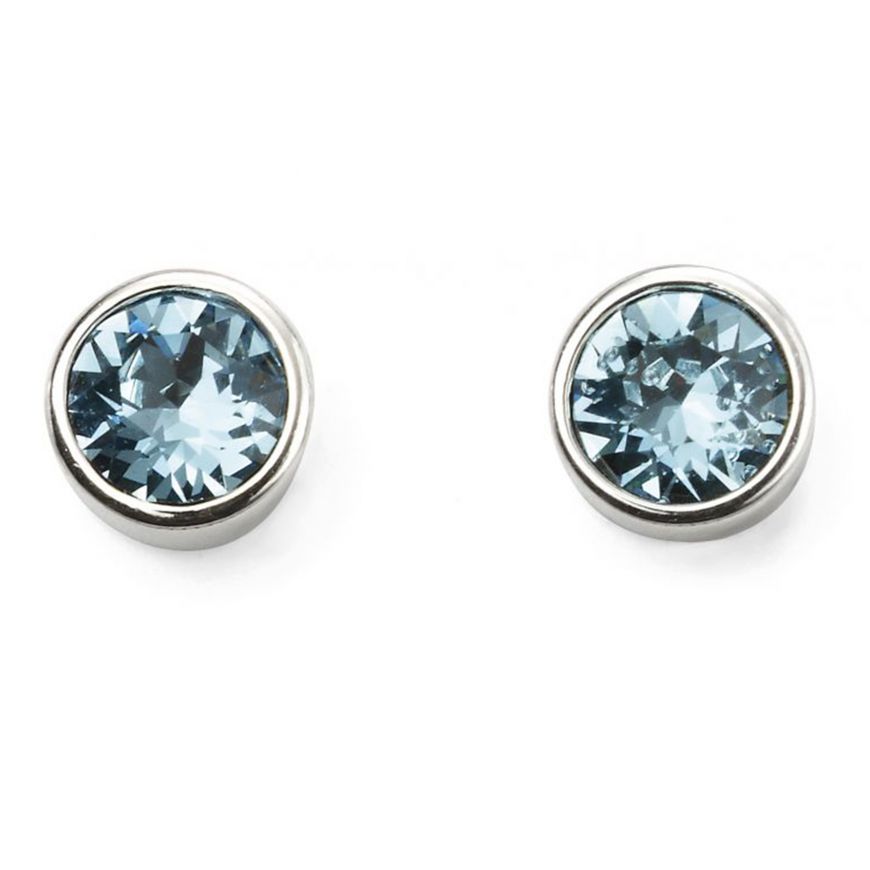 Sterling Silver March Birthstone Stud Earrings