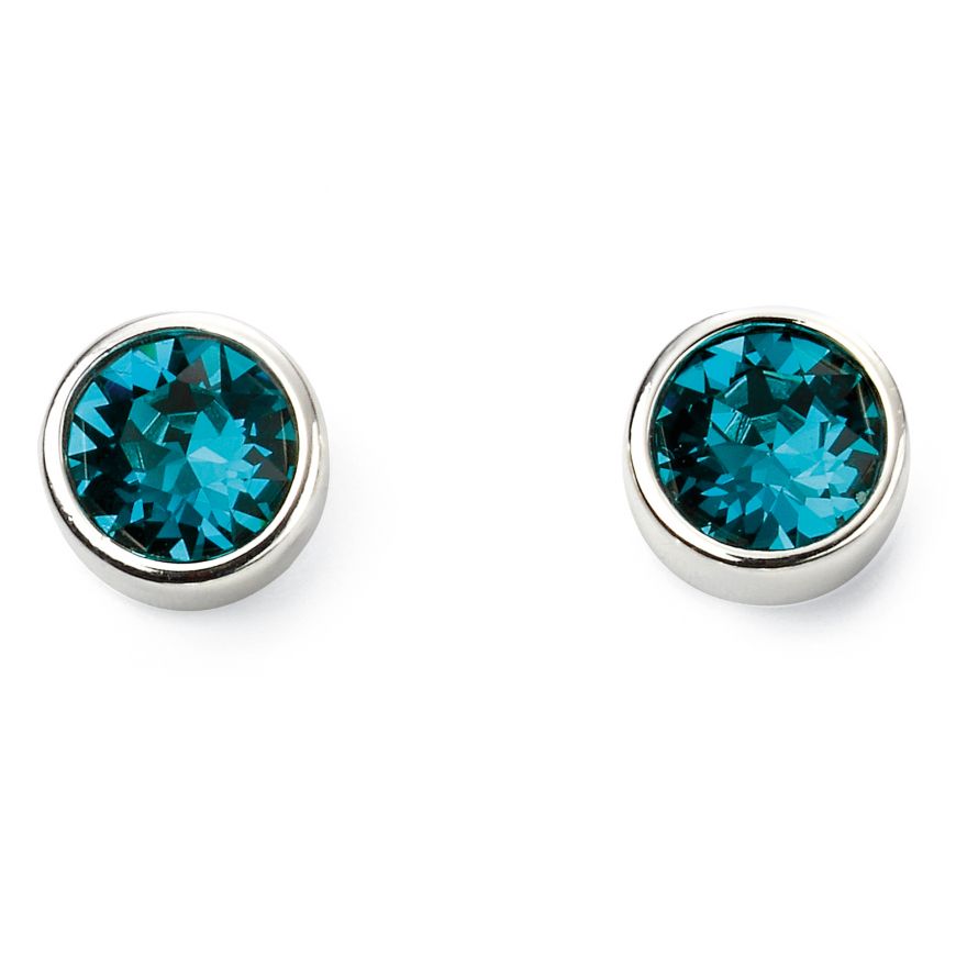 Sterling Silver December Birthstone Stud Earrings