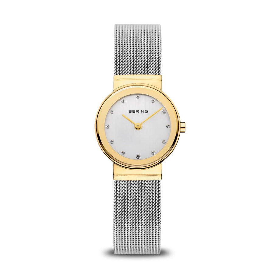 Bering Ladies Classic Two-Tone Crystal Set Watch