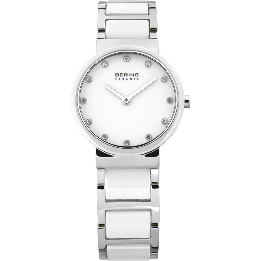 Bering White Ceramic and Stainless Steel Ladies Watch