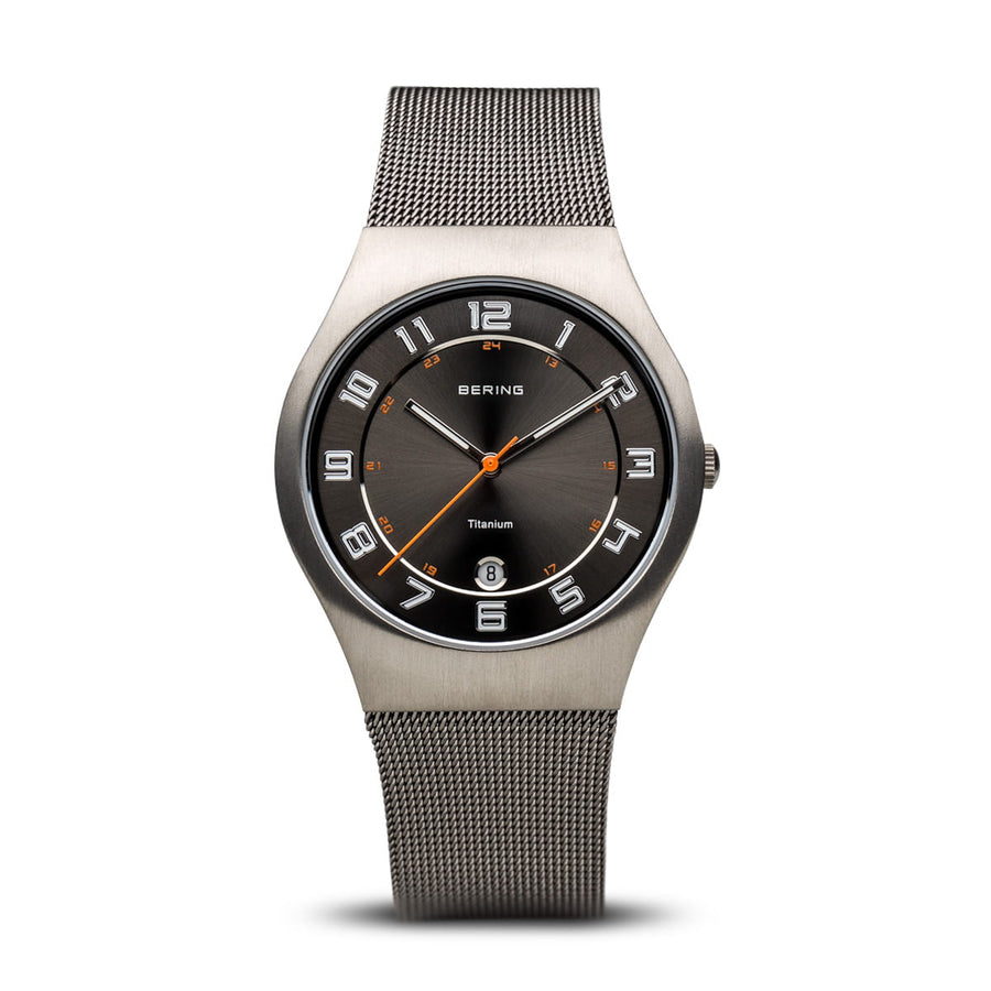 Bering Classic Titanium Gents Watch with Black Sunray Dial