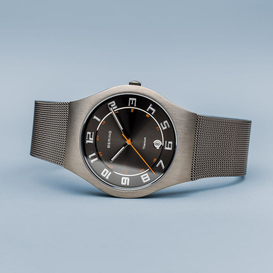 Bering Classic Titanium Gents Watch with Black Sunray Dial