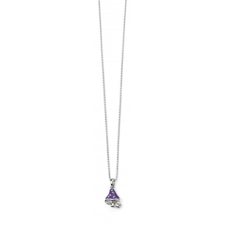 D for Diamond Purple Toadstool Pendant