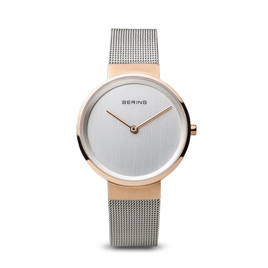 Bering Classic Rose Gold & Stainless Steel Mesh Ladies Watch