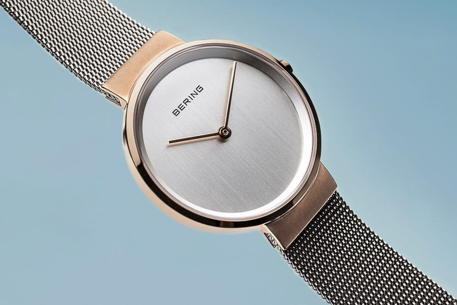Bering Classic Rose Gold & Stainless Steel Mesh Ladies Watch