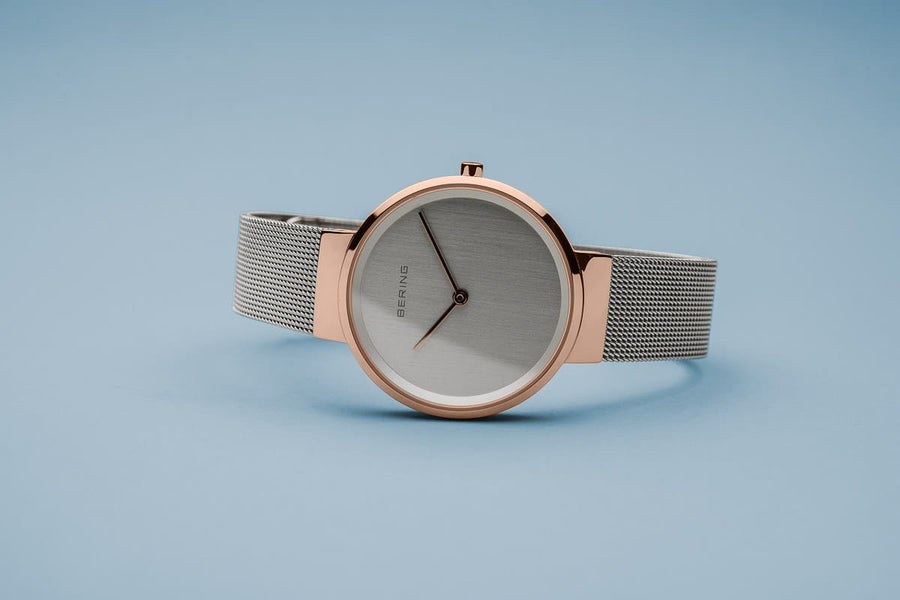 Bering Classic Rose Gold & Stainless Steel Mesh Ladies Watch