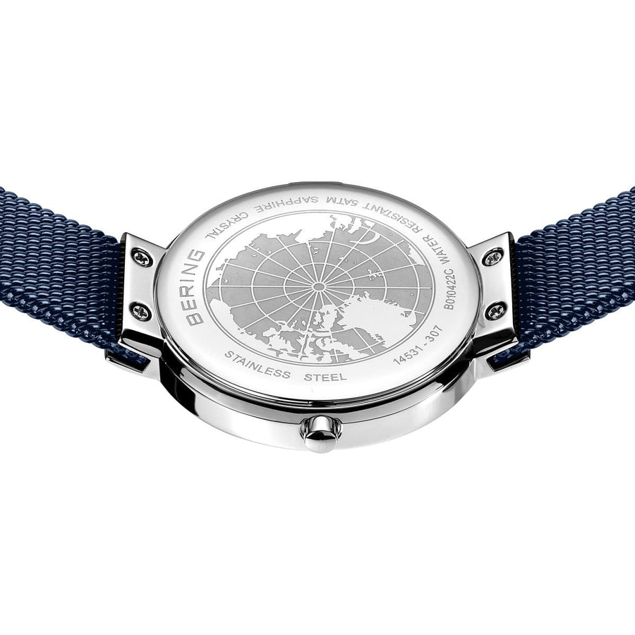 Bering Ladies Classic Blue Mesh Watch