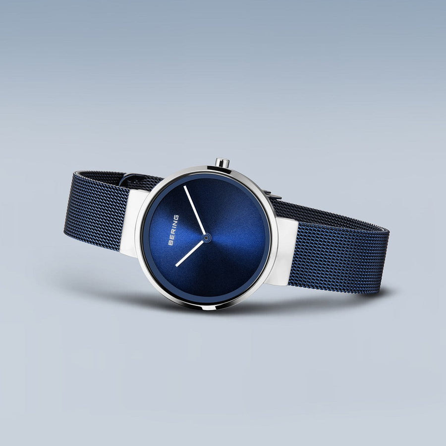 Bering Ladies Classic Blue Mesh Watch