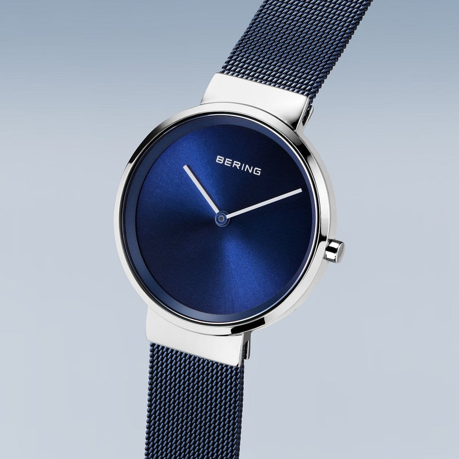Bering Ladies Classic Blue Mesh Watch