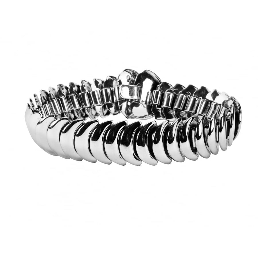 Sterling Silver Chunky Snake Effect Bracelet