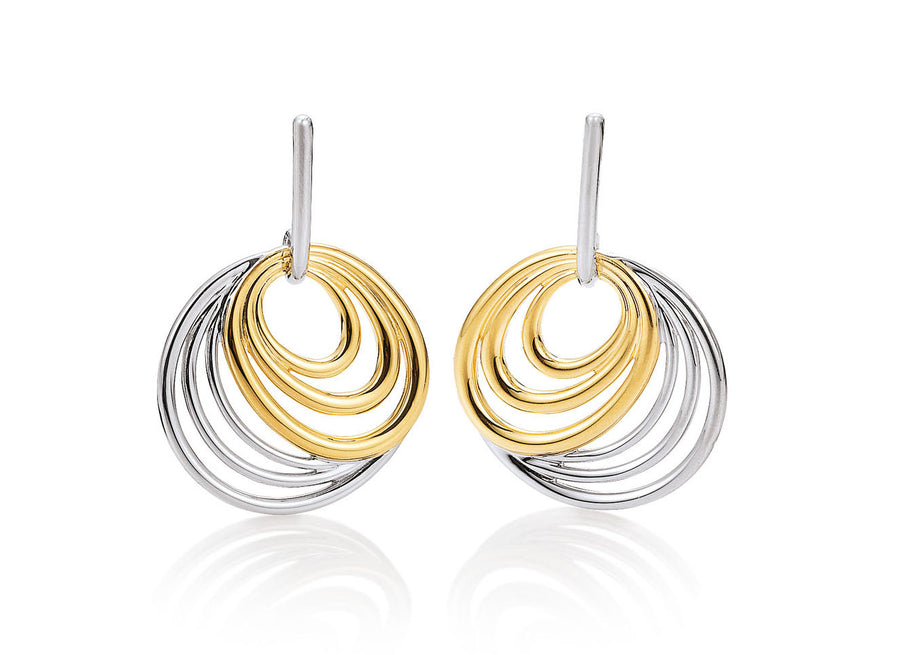 Breuning Sterling Silver Drop earrings with Gold-Plate Detail