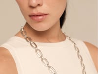 Silver Plated Heavy Oval Link Necklace