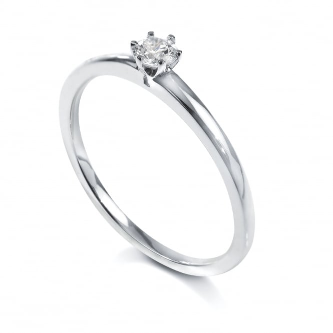 Platinum 0.10 Carat Diamond Solitaire Ring