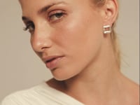 Silver Plated Grey Smokey Crystal Needle Stud Earrings